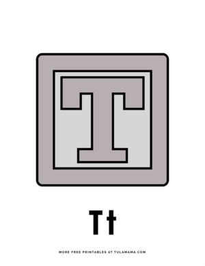  Letter T Blocks Coloring Pages