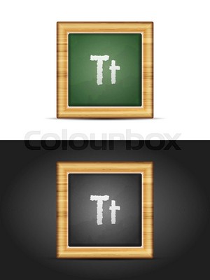  Letter T On Chalkboard