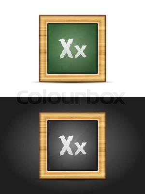  Letter X On Chalkboard