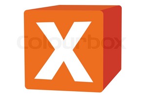  Letter X On oranje Box