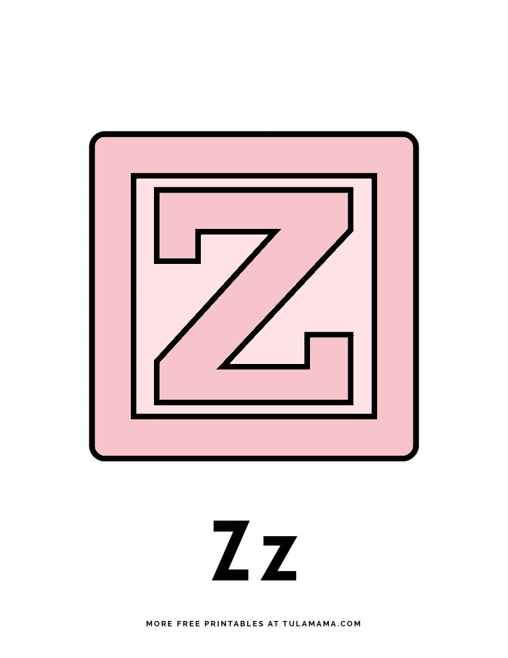 Letter Z Blocks Coloring Pages