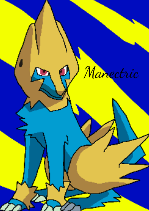  Manectric Fanart oleh Me!: (I_love_pokemon)
