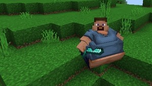  Minecraft (Майнкрафт) Fat Steve with diamond sword ohio cringe meme