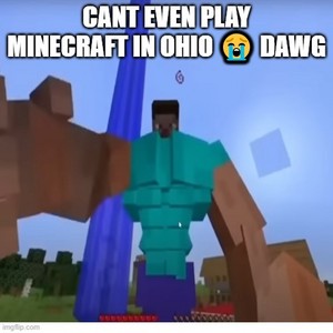 Minecraft Thicc Muscle steve in Ohio meme