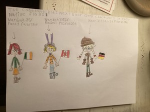  Numbuh 86, Numbuh 362 and Henrietta Von Marzipan with their Native Flags