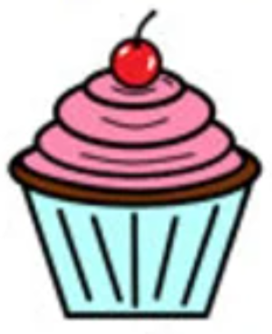  roze koekje, cupcake