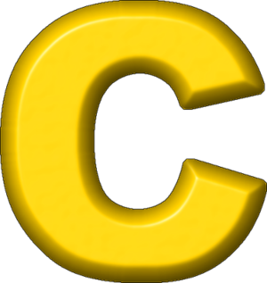  Presentation Alphabet Set: Yellow Refrigerator Magnet C
