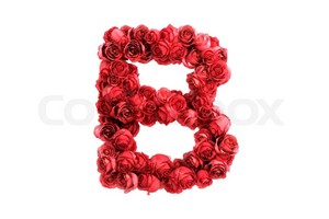  Red hoa hồng Letter B