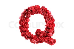  Red गुलाब Letter Q