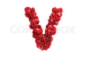  Red rosas Letter V