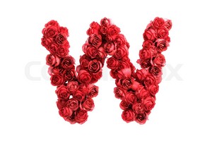 Red mga rosas Letter W