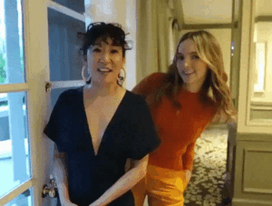 Sandra with Jodie promoting season 2 of Killing Eve