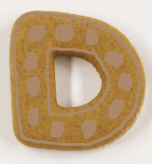  The Letter D Gingerbread cookies, biskut