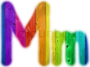  The Letter M pelangi, rainbow Background