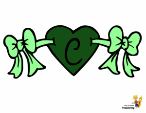  Valentine Hearts Letter C