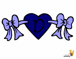  Valentine Hearts Letter D