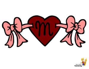 Valentine Hearts Letter M
