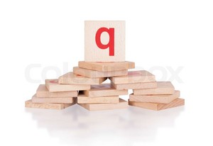 Wooden Blocks On Letter Q