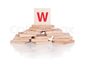  Wooden Blocks On Letter W