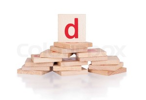  Wooden Blocks On letter D