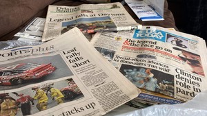  original newspapers from Florida on the Monday after Dale’s crash