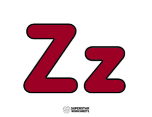  Alphabet Letter Card Zz