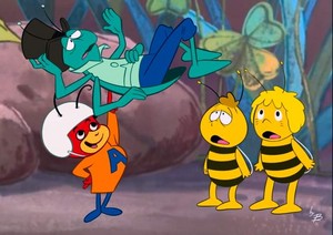 Atom Ant and Maya the Bee crossover fan art by Bierre