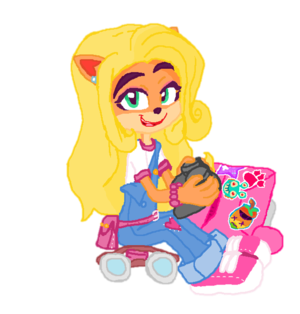 Coco Bandicoot 4 with her Hair Down, Goggles off headband...
