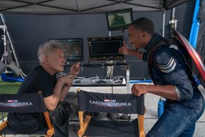  Harrison Ford and Anthony Mackie behind the scenes of Captain America: ব্রেভ New World