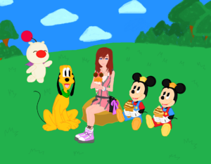  Kairi out with Pluto, Moogle,Morty and Ferdie