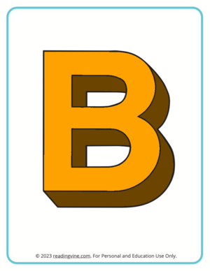  Letter B Colorïng Pages 3D Image