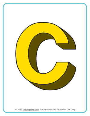  Letter C Colorïng Pages 3D Image