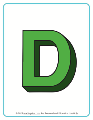  Letter D Colorïng Pages 3D Image
