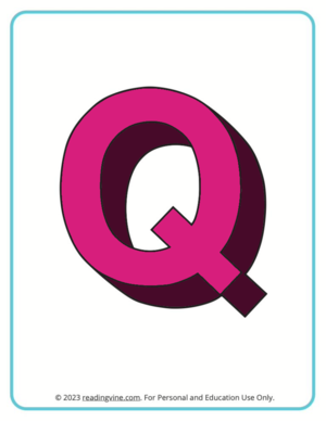  Letter Q Colorïng Pages 3D Image