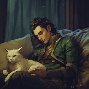  Loki with cat