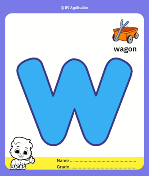 Lowercase Colorïng Page For Letter W