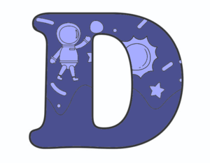  Outer el espacio Letter D
