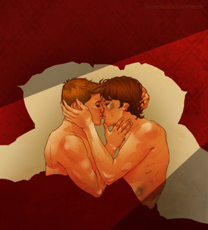  Sam/Dean Drawing - Blood Red amoureux