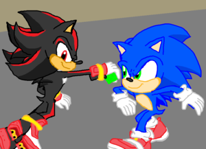  Sonic vs Shadow (Sonic Adventure 2, Sonic X, Sonic the Hedgehog 3 Flim)..