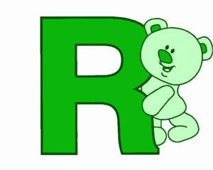  Teddy oso, oso de Letter R