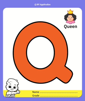 Uppercase Colorïng Page For Letter Q