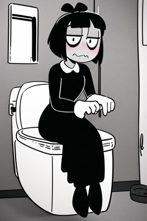 Creepy Susie on the toilet