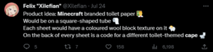 Minecraft（マインクラフト） Toilet Paper Cape