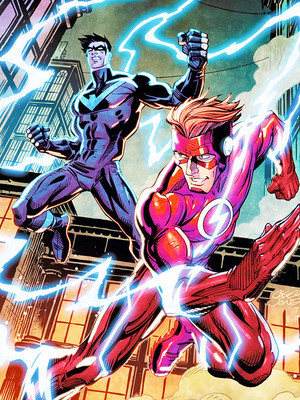  Nightwing and The Flash in Nightwing no. 21| 2016 | cover kwa Casey Jones