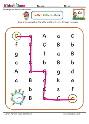  Pattern Maze Worksheet Letter C