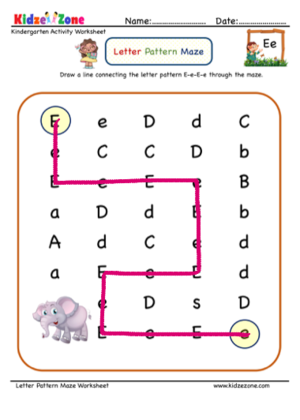  Pattern Maze Worksheet Letter E