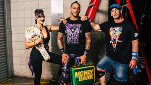  Rhea Ripley, Damian Priest and John Cena | Behind the scenes of Money in the Bank 2023