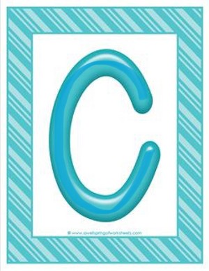 Stripes and Candy Colorful Letters Uppercase C