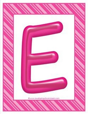 Stripes and Candy Colorful Letters Uppercase E