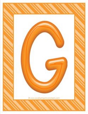  Stripes and caramelle Colorful Letters Uppercase G